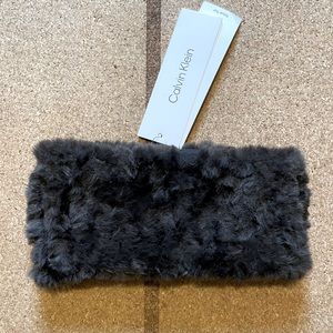 Calvin Klein Faux Fur Headband & Ear Warmer - Dark Brown